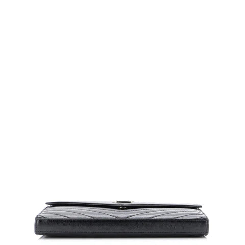 Classic Monogram Envelope Satchel Matelasse Chevron Leather twins