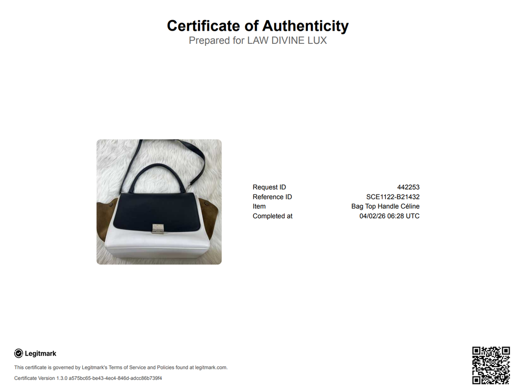 Celine Tri-Color Leather and Velvet Medium Trapeze Bag B21432