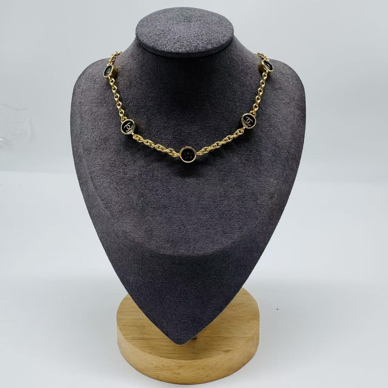 CHANEL Station Choker Necklace Twins LDJ4161