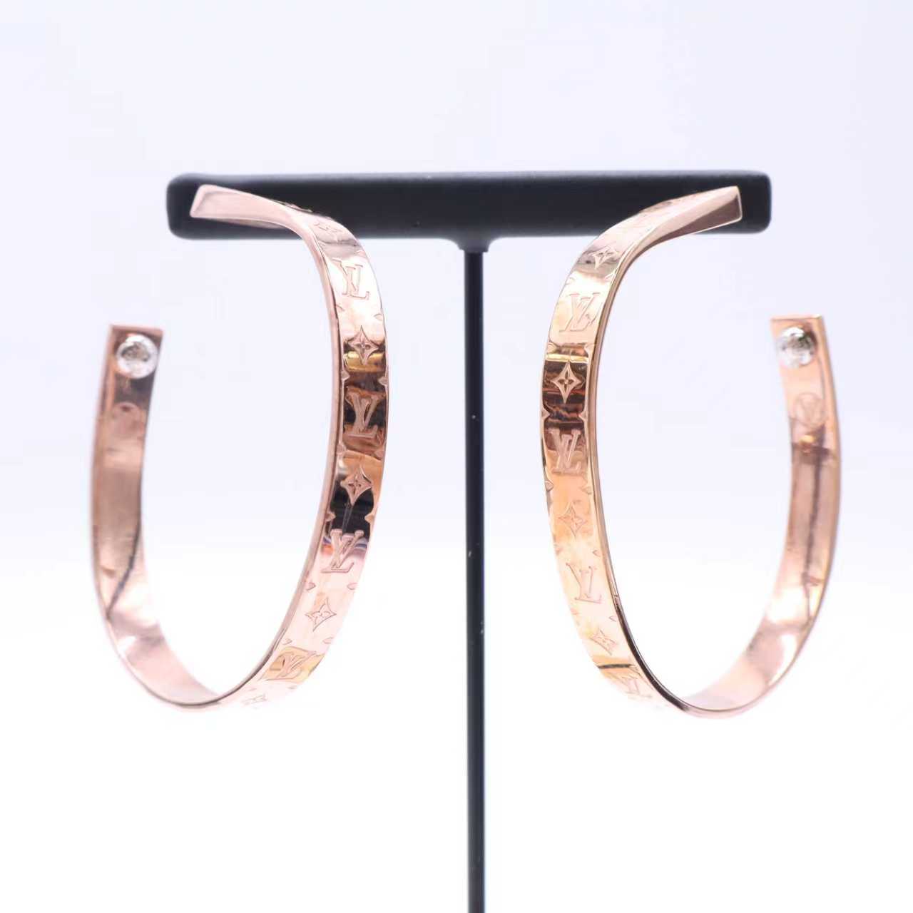 Louis Vuitton Nanogram Hoop Earrings Twins LDZ967