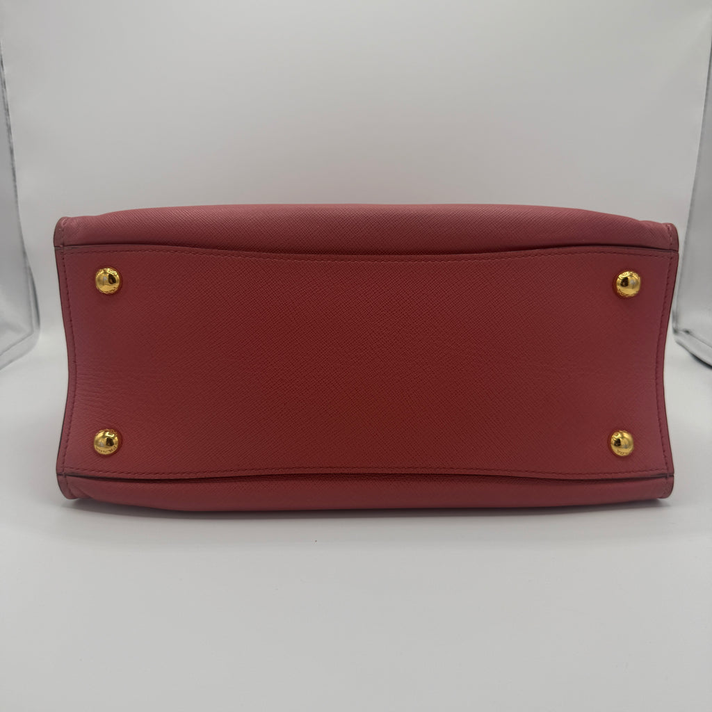 Soft Triple Pocket Saffiano Leather Convertible Tote