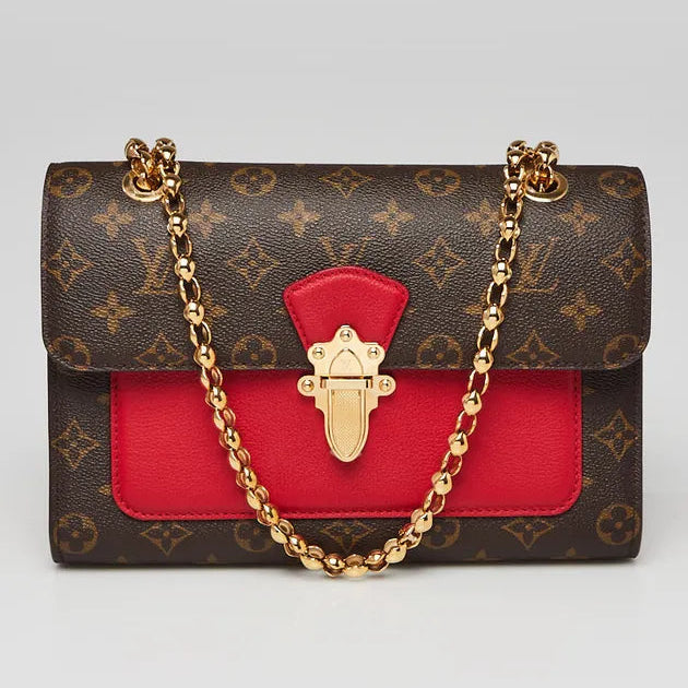 Cerise Monogram Canvas Victoire Bag twins