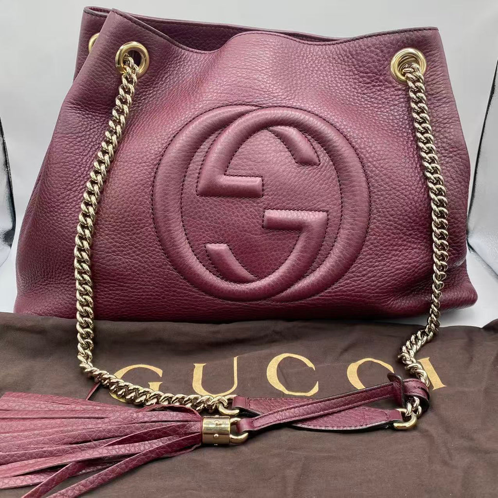 Soho Burgundy Chain Tote