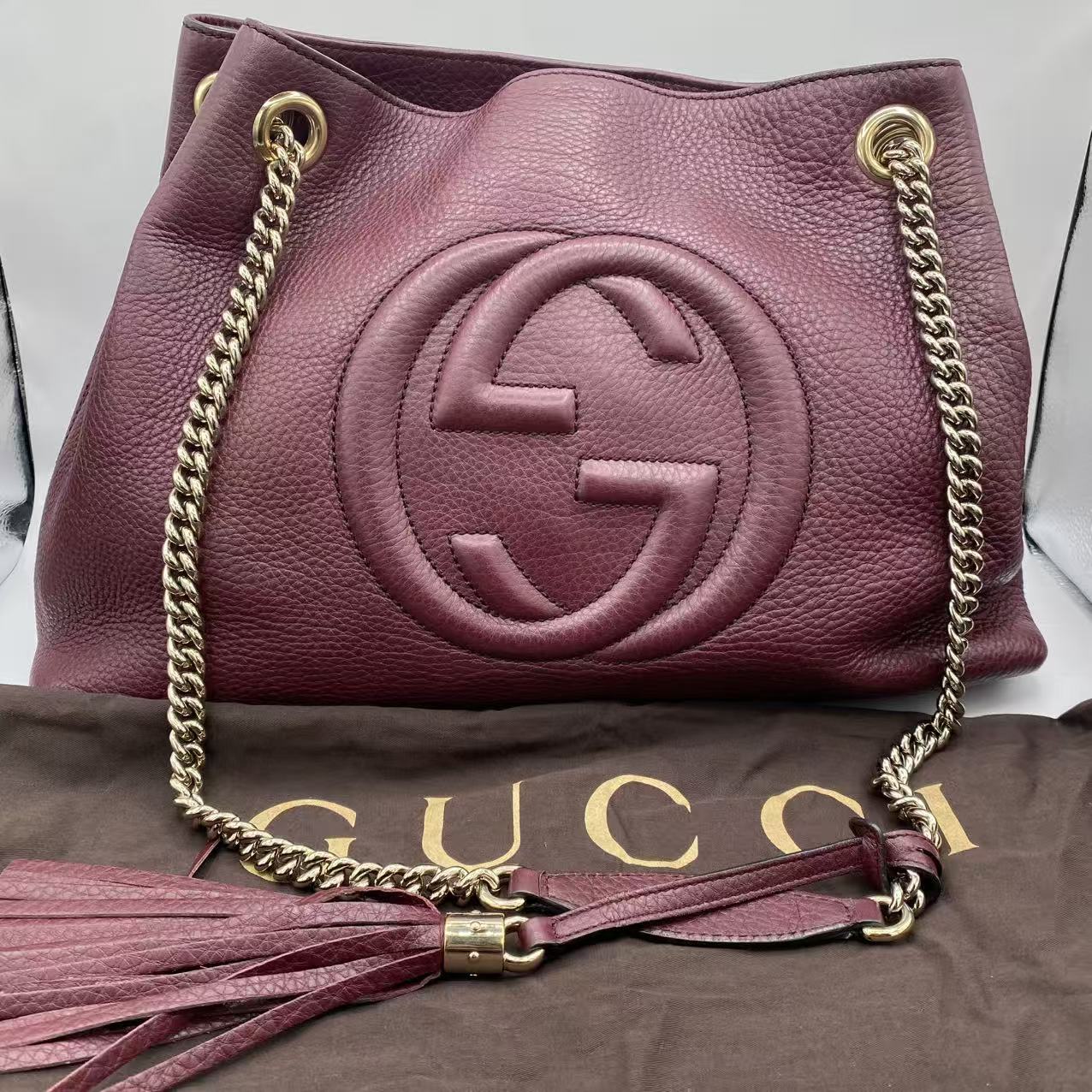 Soho Burgundy Chain Tote