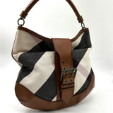 Burberry Convertible Buckle Hobo Mega Check Canvas with Leather Large