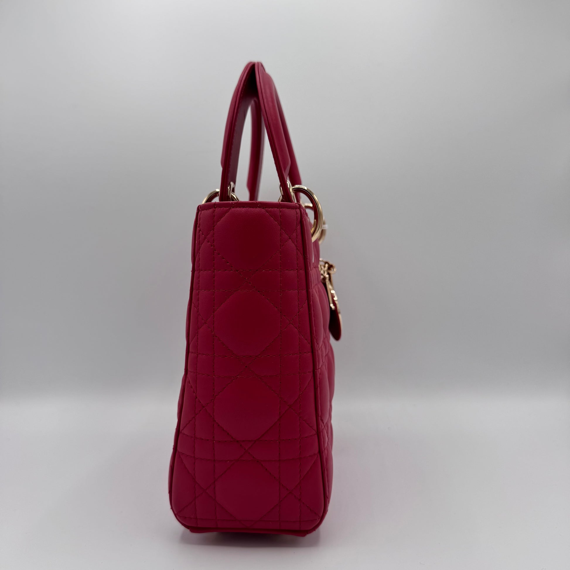 Christian Dior- Lambskin Cannage Small My ABCDior Lady Dior Red