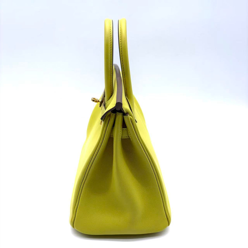 Birkin 25 Handbag Lime with Gold Hardware