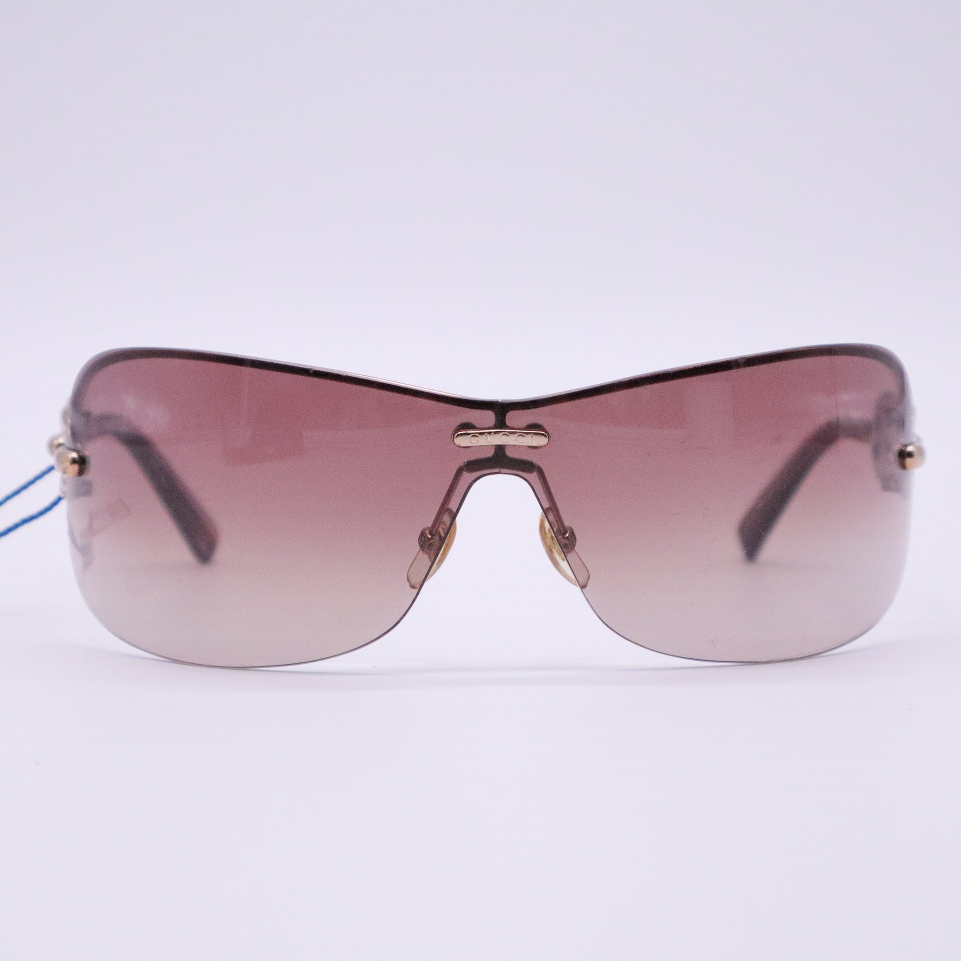 Metal Semi Rimless Marina Chain Sunglasses Havana Twins