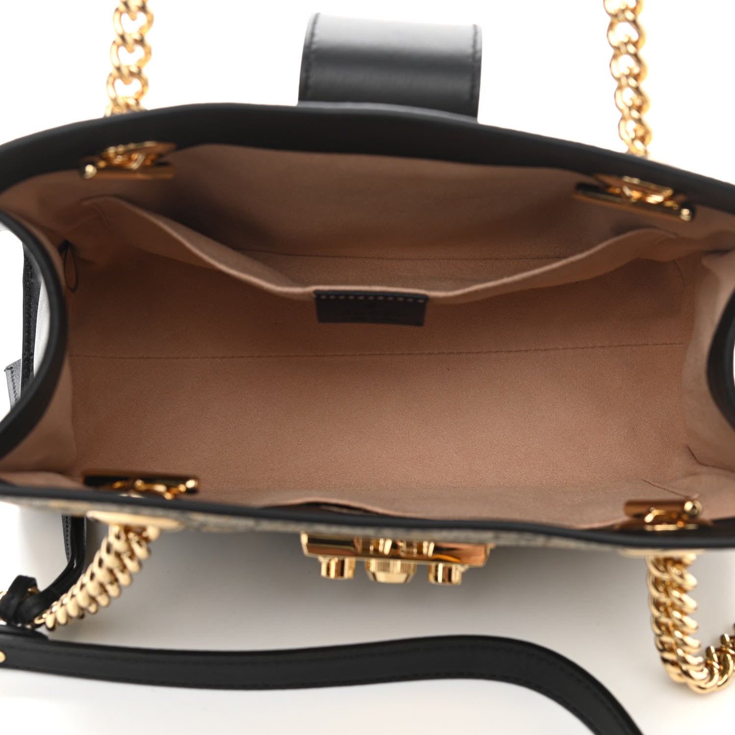 GG Supreme Monogram Bees Small Padlock Tote Beige Oro Black Limit Edition - twins