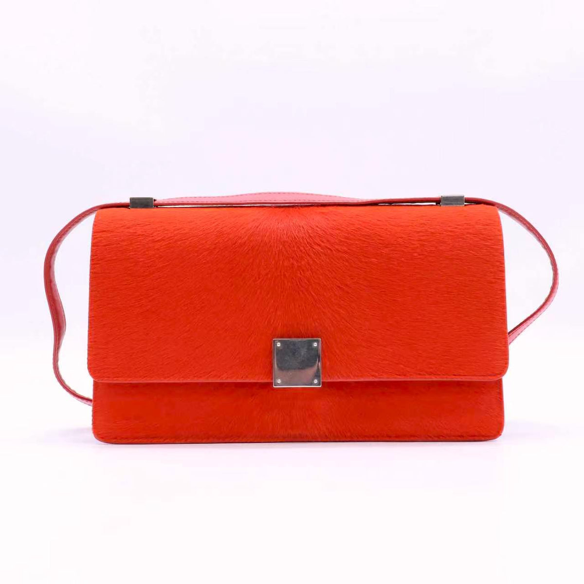 Celine Red Ponyhair Flap Case Small Bag twins B24513