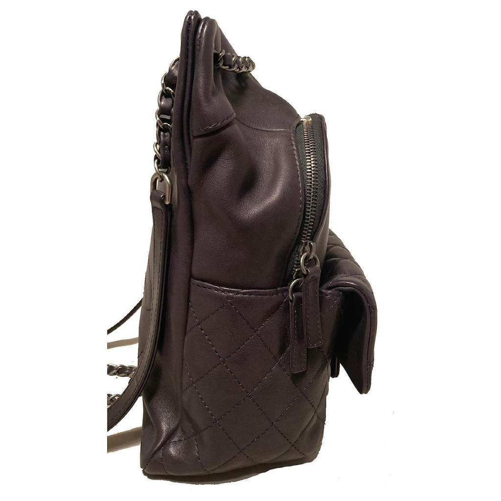 Drawstring CC Flap Backpack Quilted Lambskin Small Twins