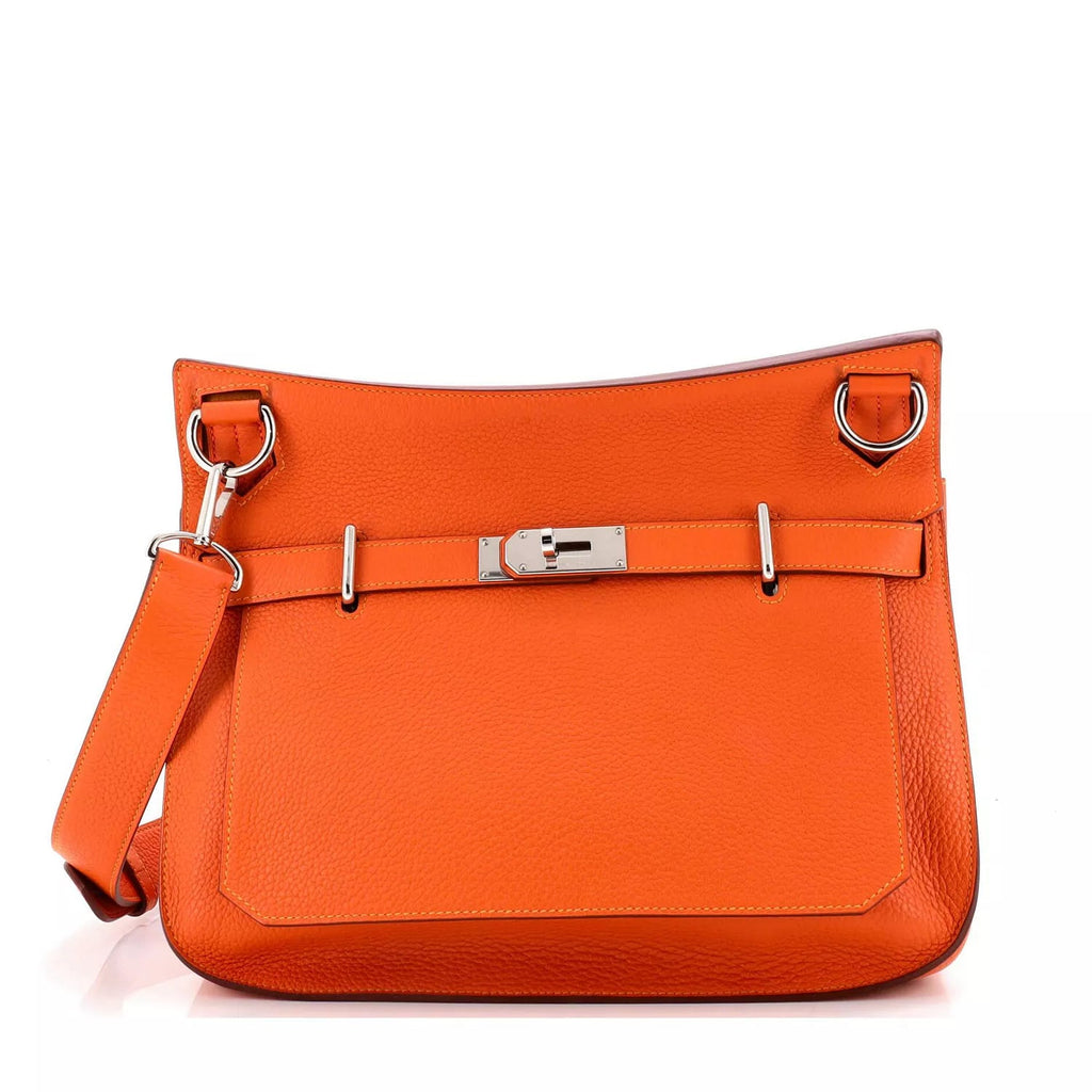 Hermes Taurillon Clemence Jypsiere 28 Orange twins B21884
