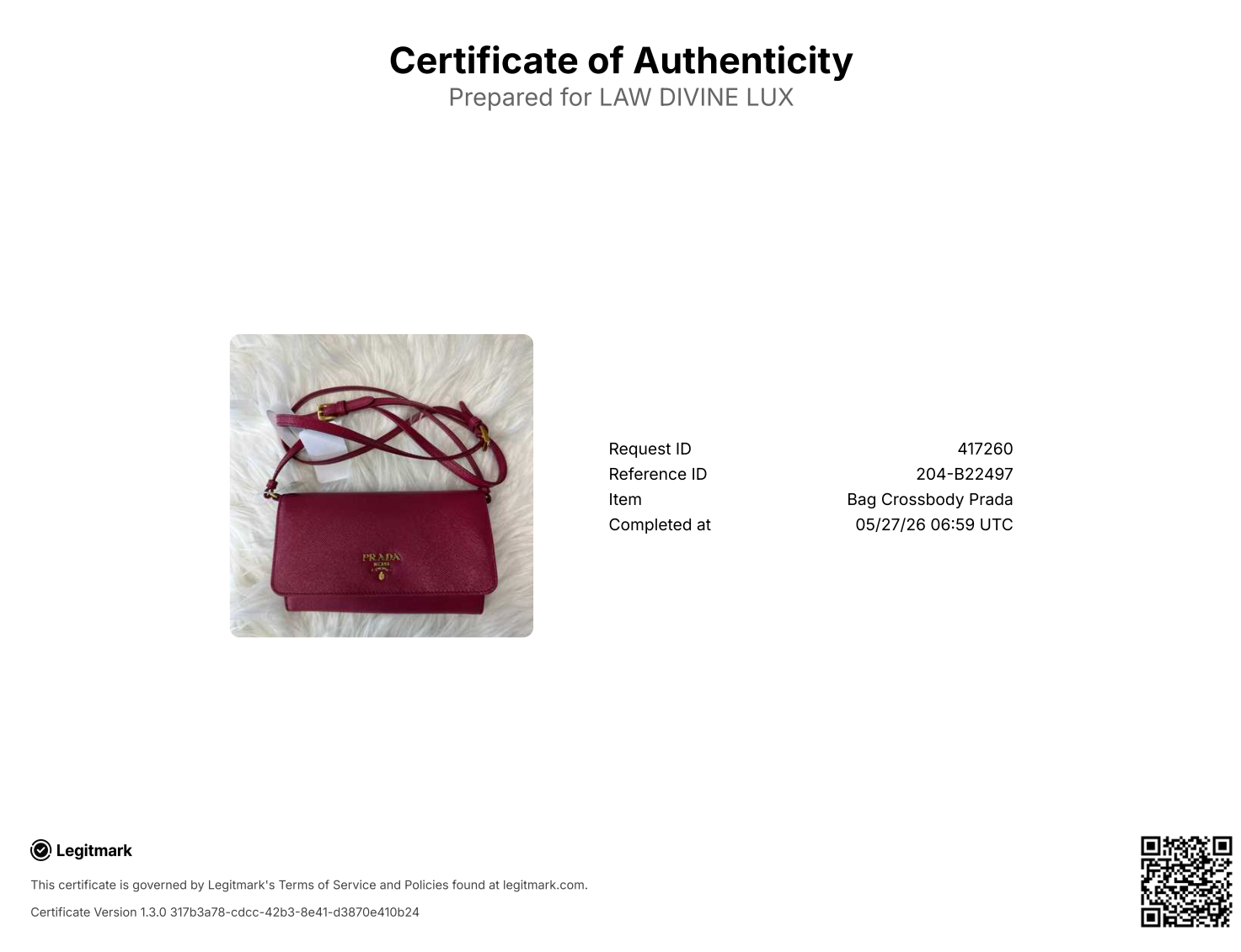 Wallet on Strap Saffiano Leather Small Twins B22497