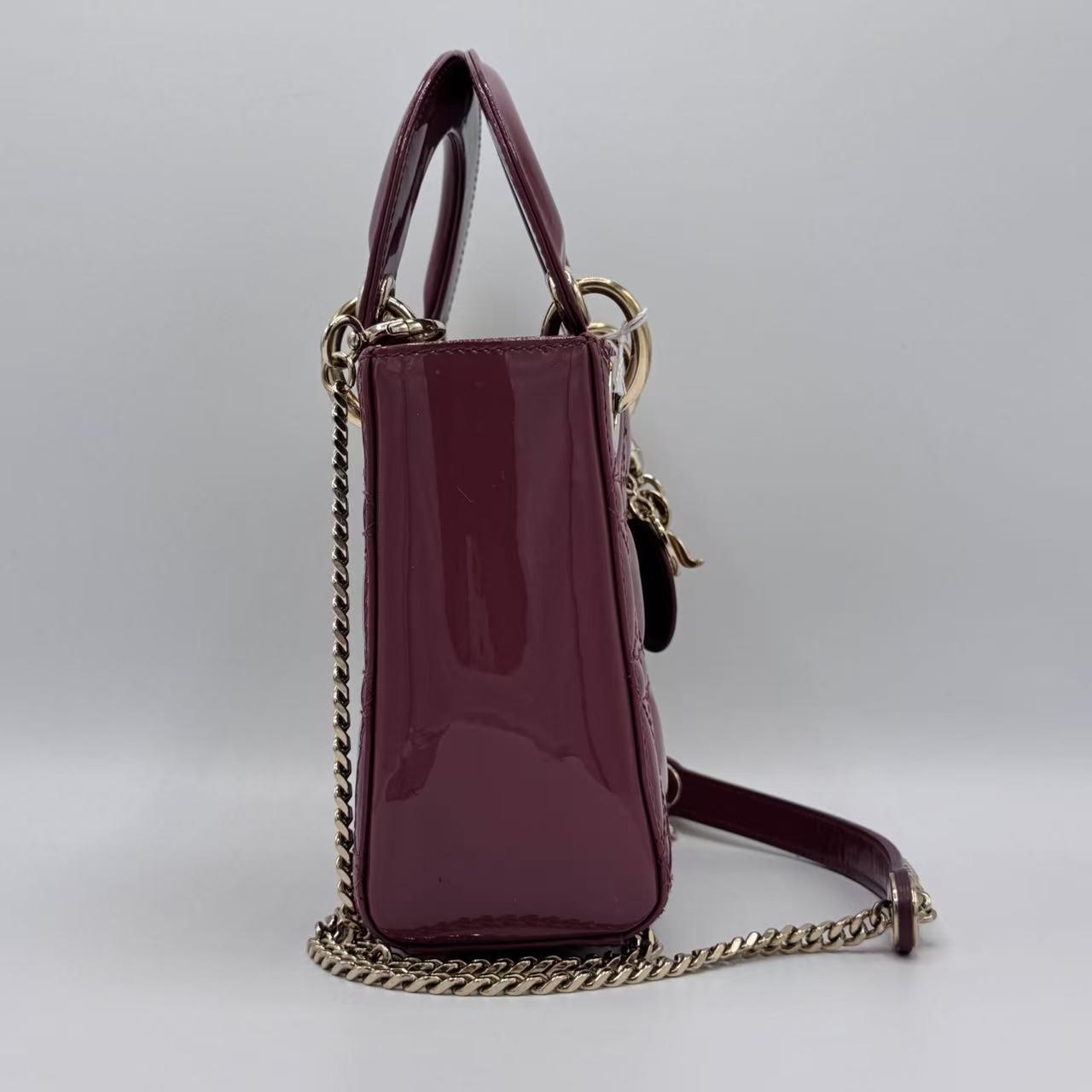 Christian Dior  Patent Cannage Mini Lady Dior Pink