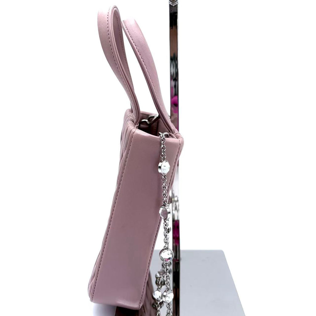 Matelasse Mini Tote with Crystal Chain