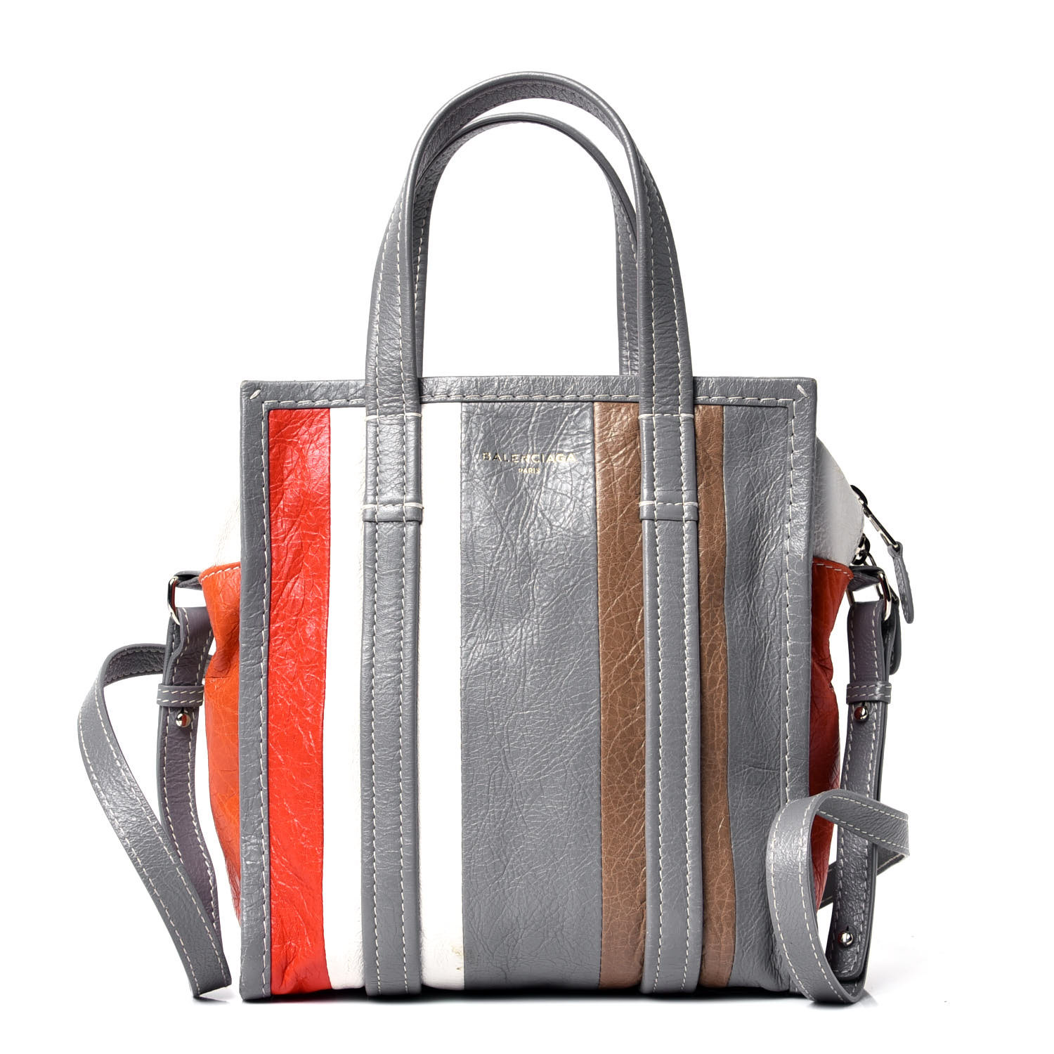 Bazar XS Shopper Tote Lambskin Leather Taupe Twins