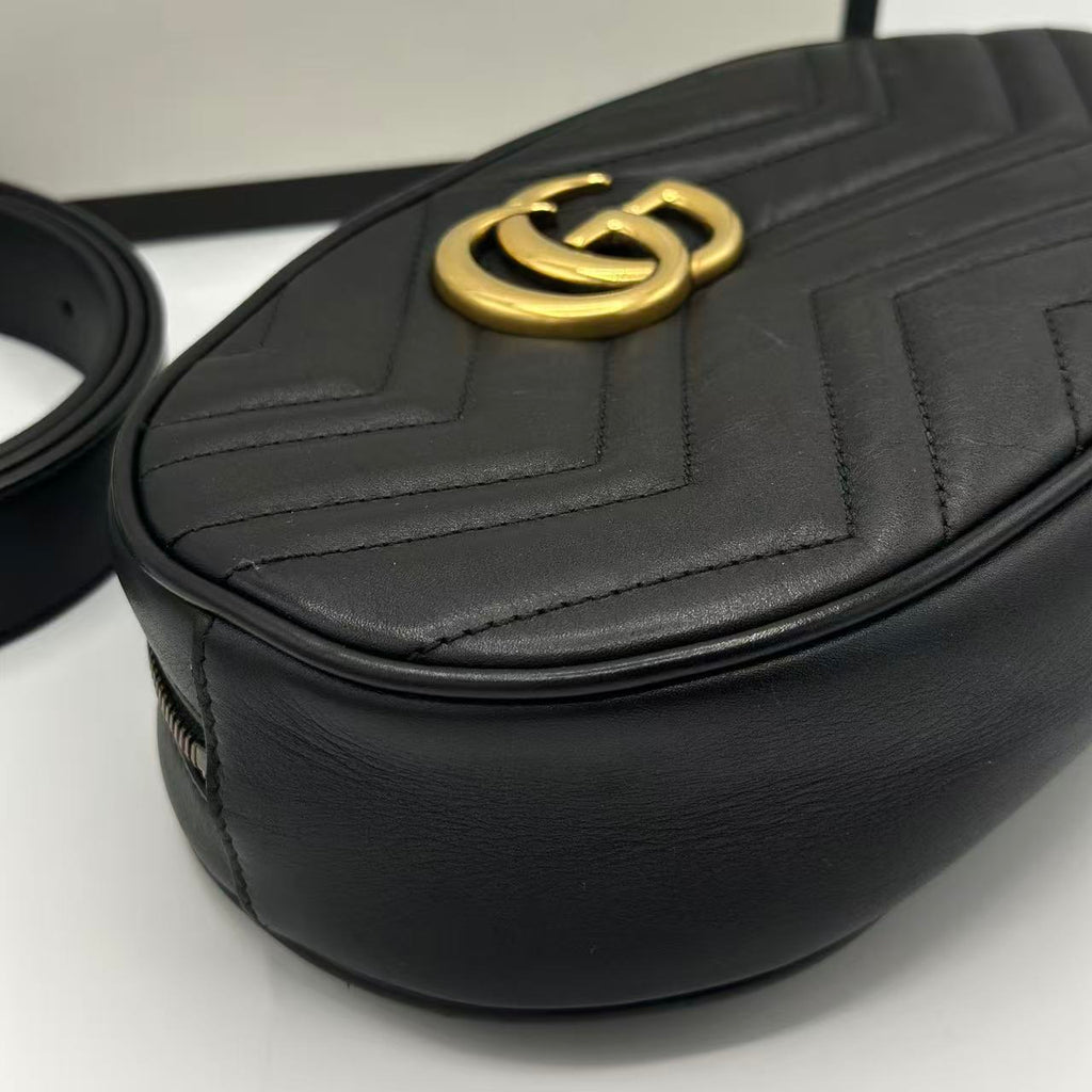 GG Marmont Belt Bag Matelasse Leather Black