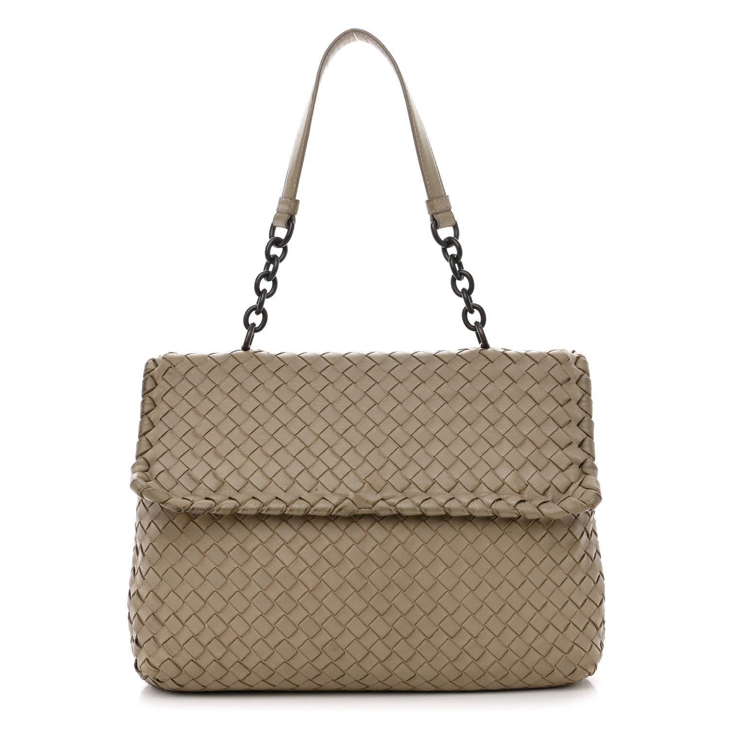 Nappa Intrecciato Olimpia Shoulder Bag Limestone Twins