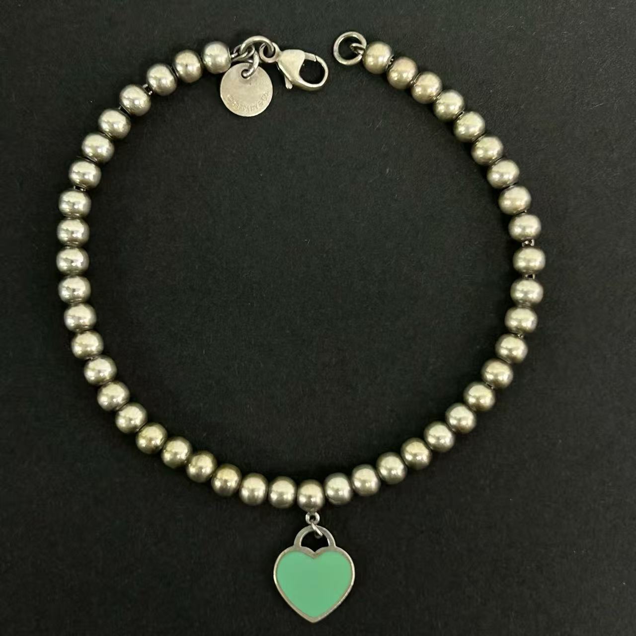 Tiffany & Co Enamel Heart Tag Bead Bracelet twins LDJ4288
