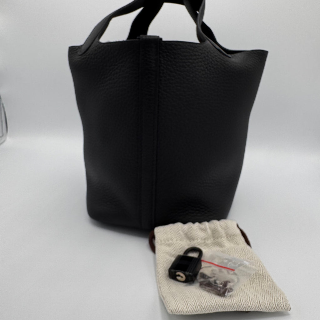 Hermès Picotin Lock 18 Monochrome Black Clemence Black Hardware