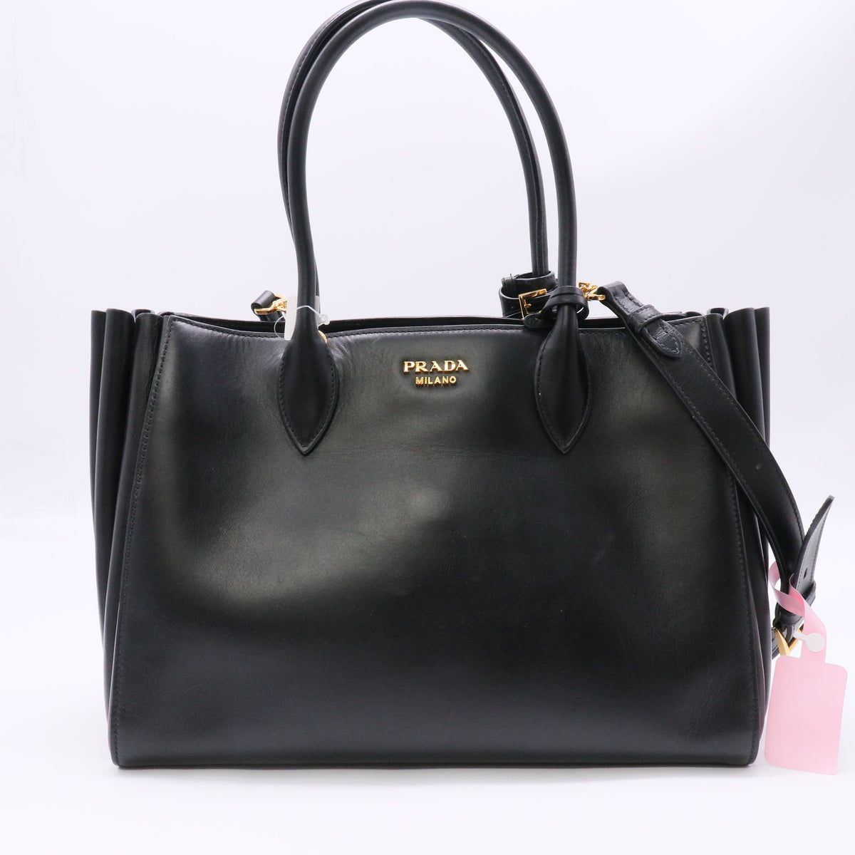 Prada City Calfskin Bibliotheque XL Tote Black Twins LDJ6239