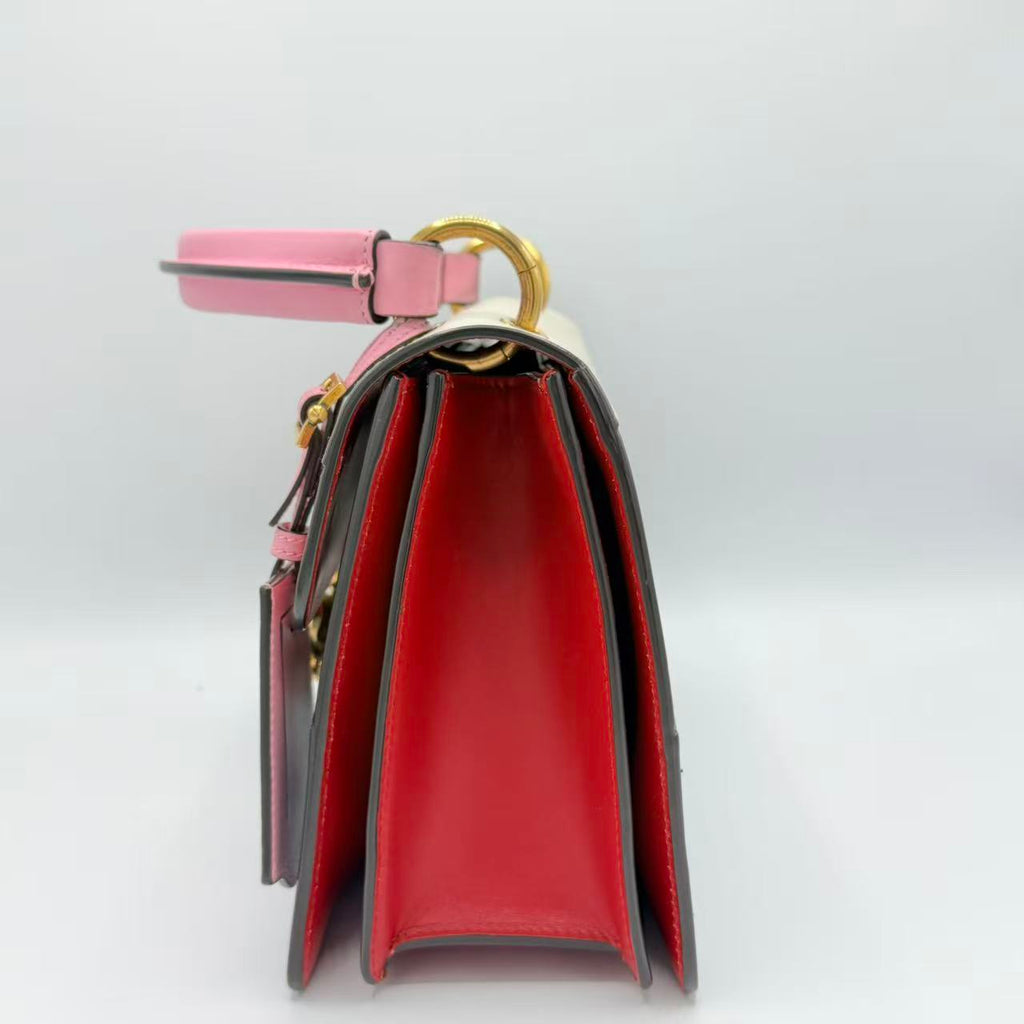 Queen Margaret Top Handle Bag Colorblock Leather