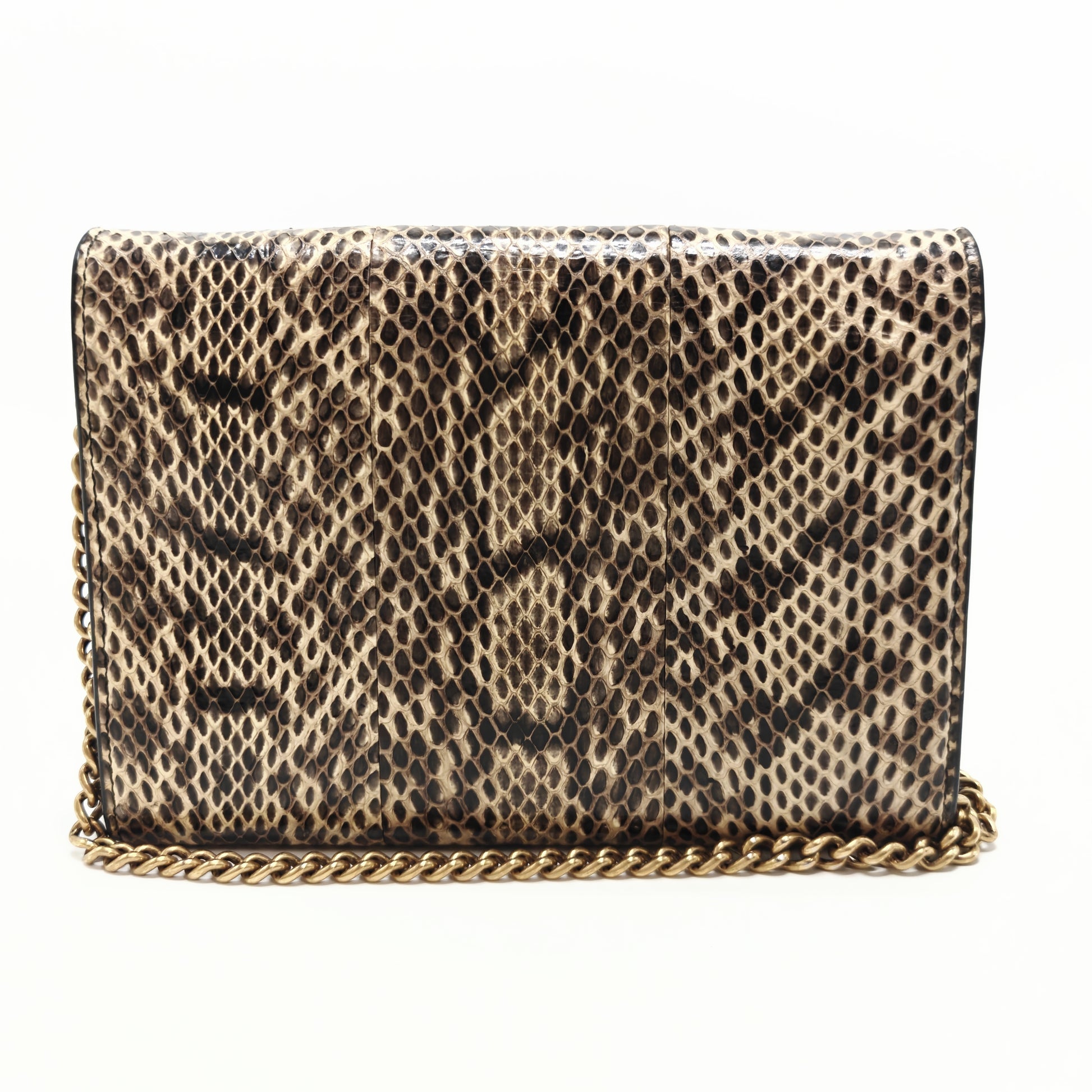 Pearly GG Marmont Chain Wallet Snakeskin Mini Twins