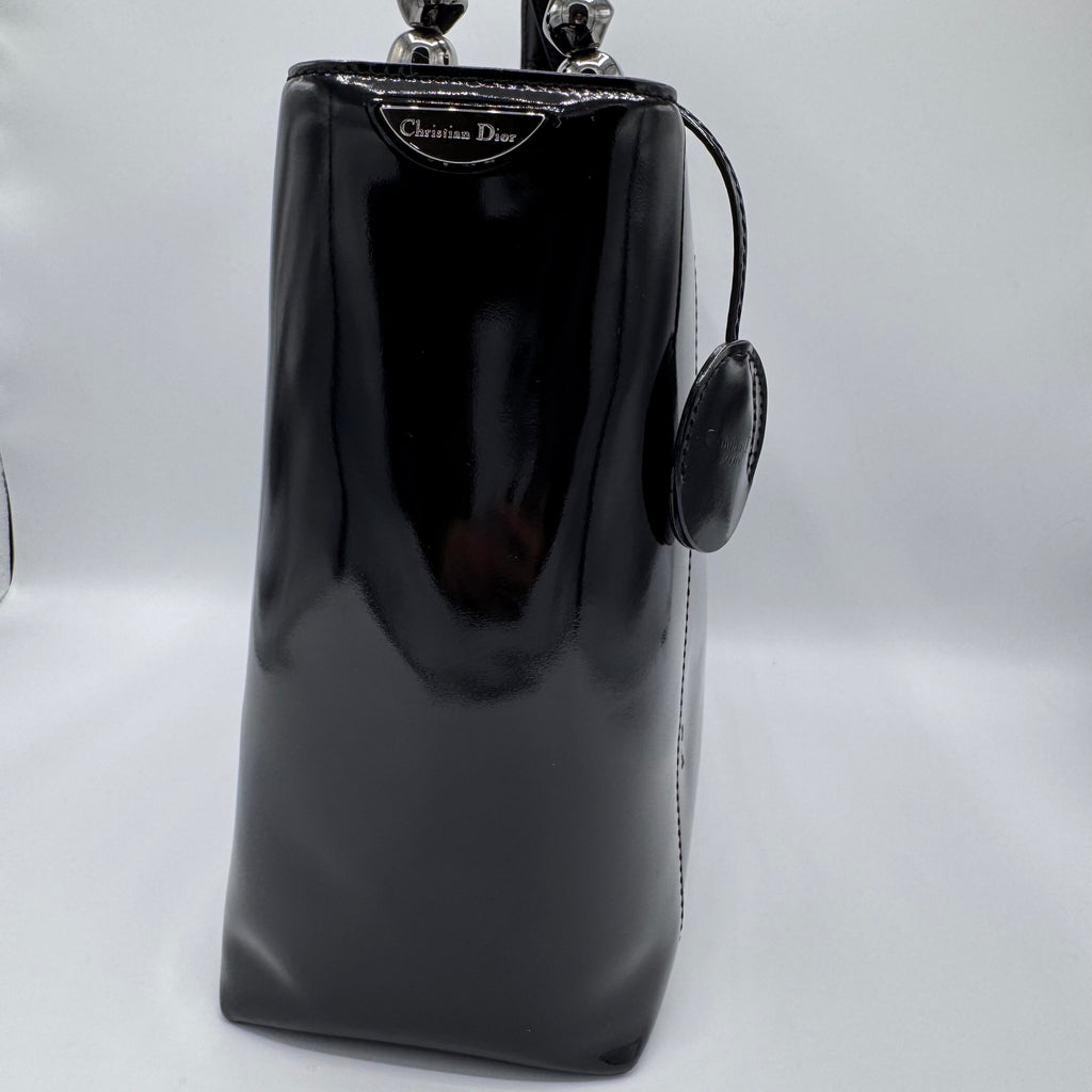 Dior Black Malice Patent Leather Satchel