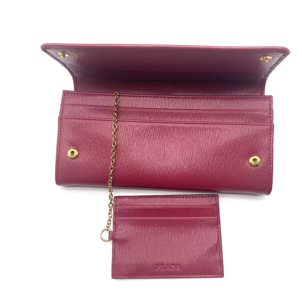Fold Wallet Saffiano Leather Pink