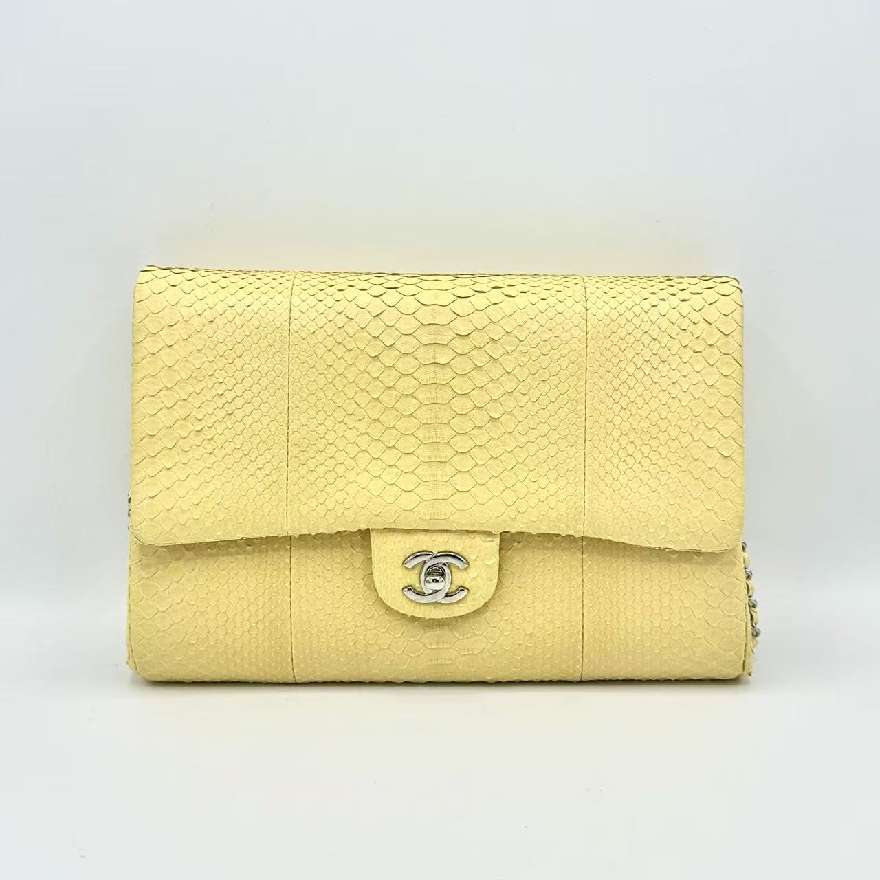 Yellow Python CC Classic Flap Jumbo Bag