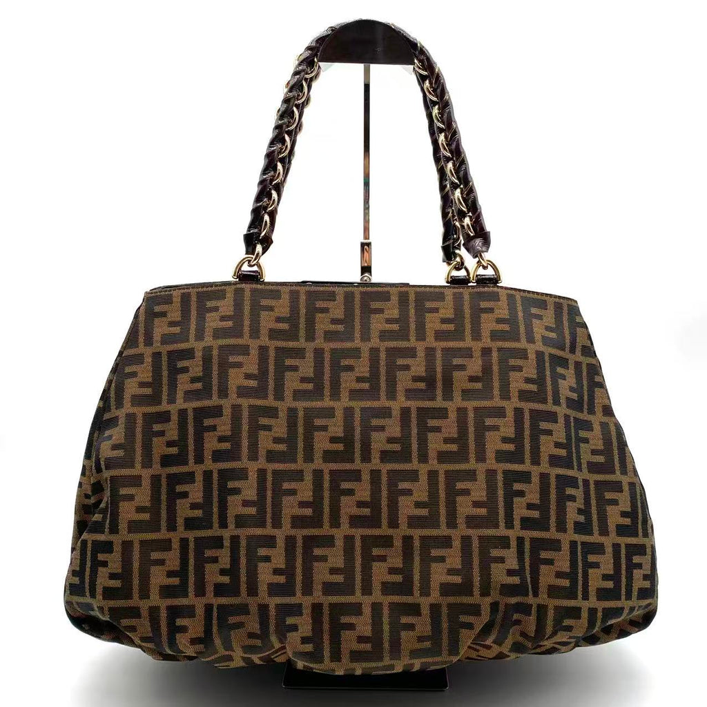 Fendi Canvas Shoulder Bag Large