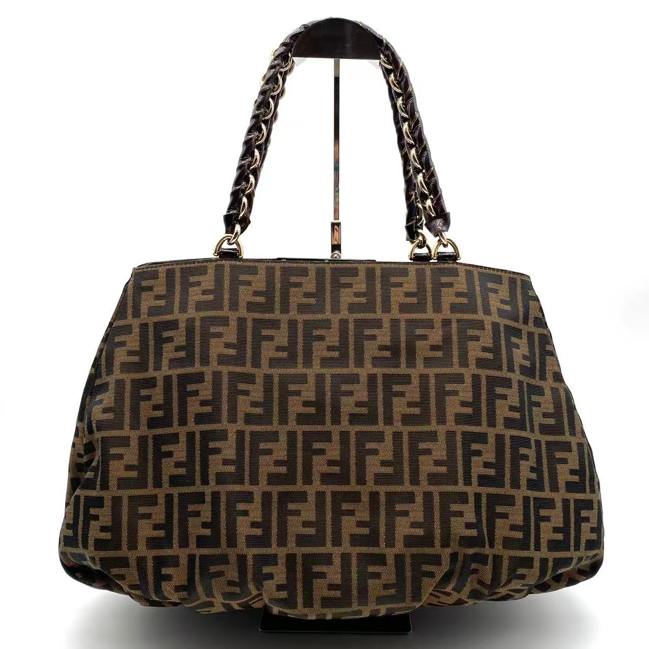 Fendi Canvas Shoulder Bag Large