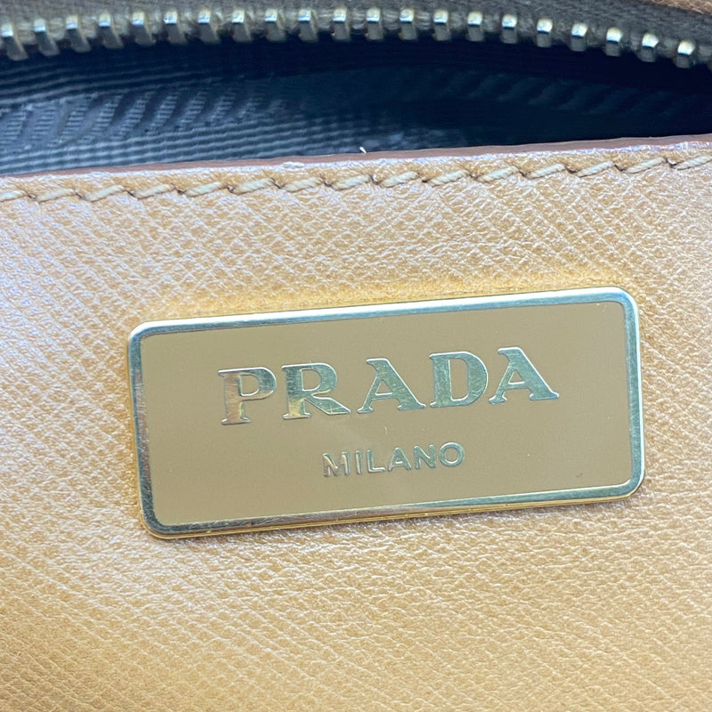 Prada Bicolor Saffiano Handle Bag