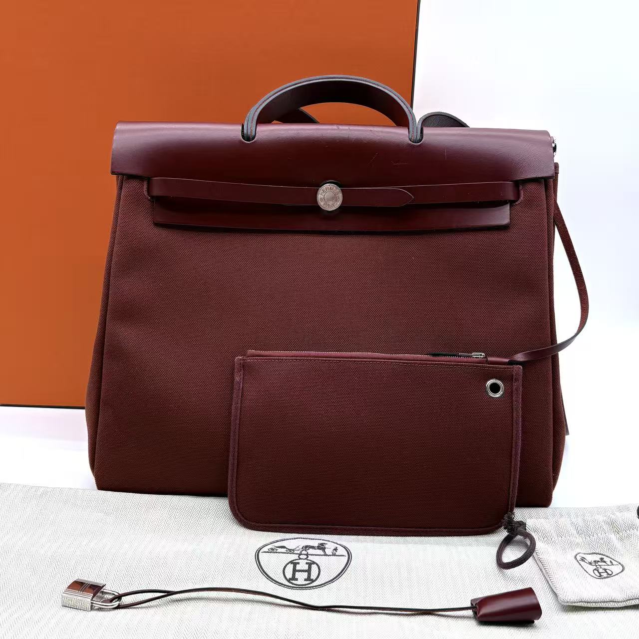 Burgundy Canvas Herbag PM Handbag