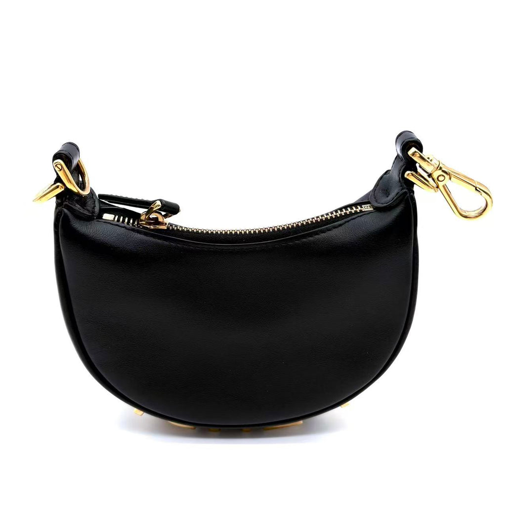 LDM-1498 Vitello Grace Matte Nano Fendigraphy Hobo Charm Black
