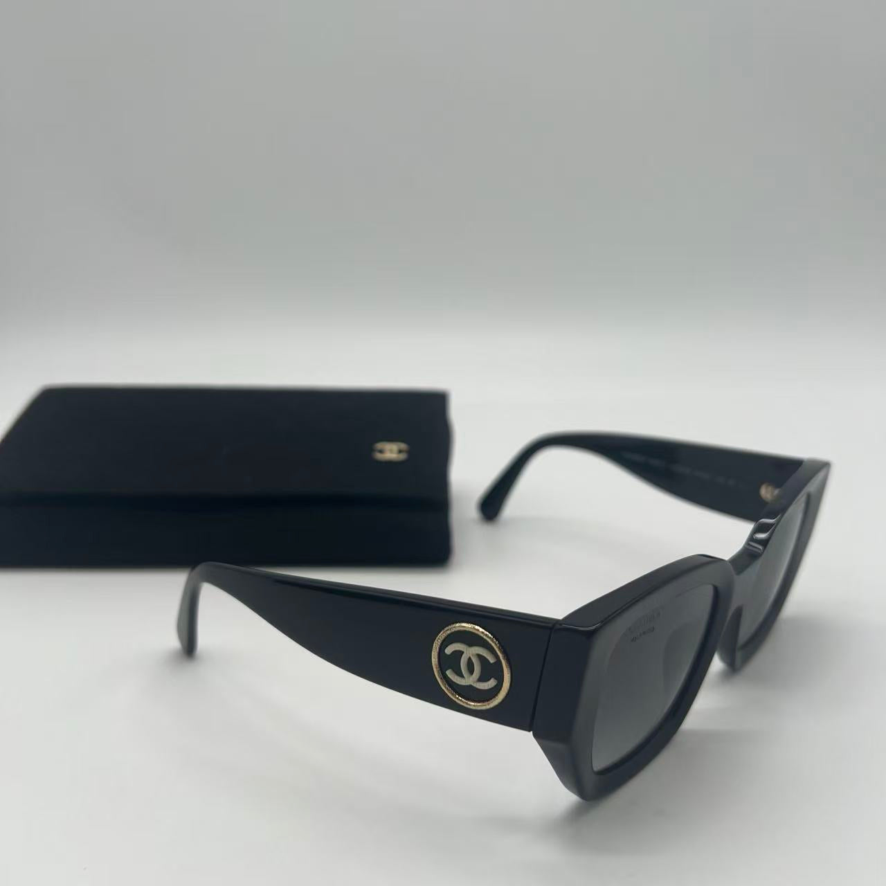 Black Acetate Frame CC Sunglasses-twins