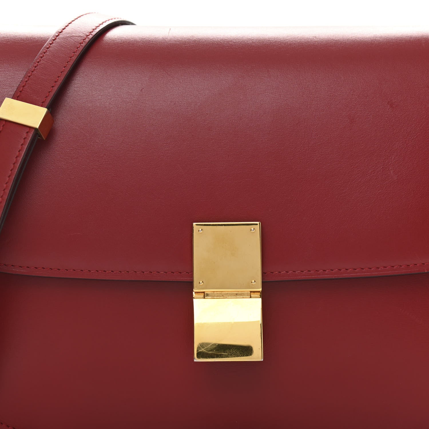 Box Calfskin Medium Classic Box Flap Bag Red twins