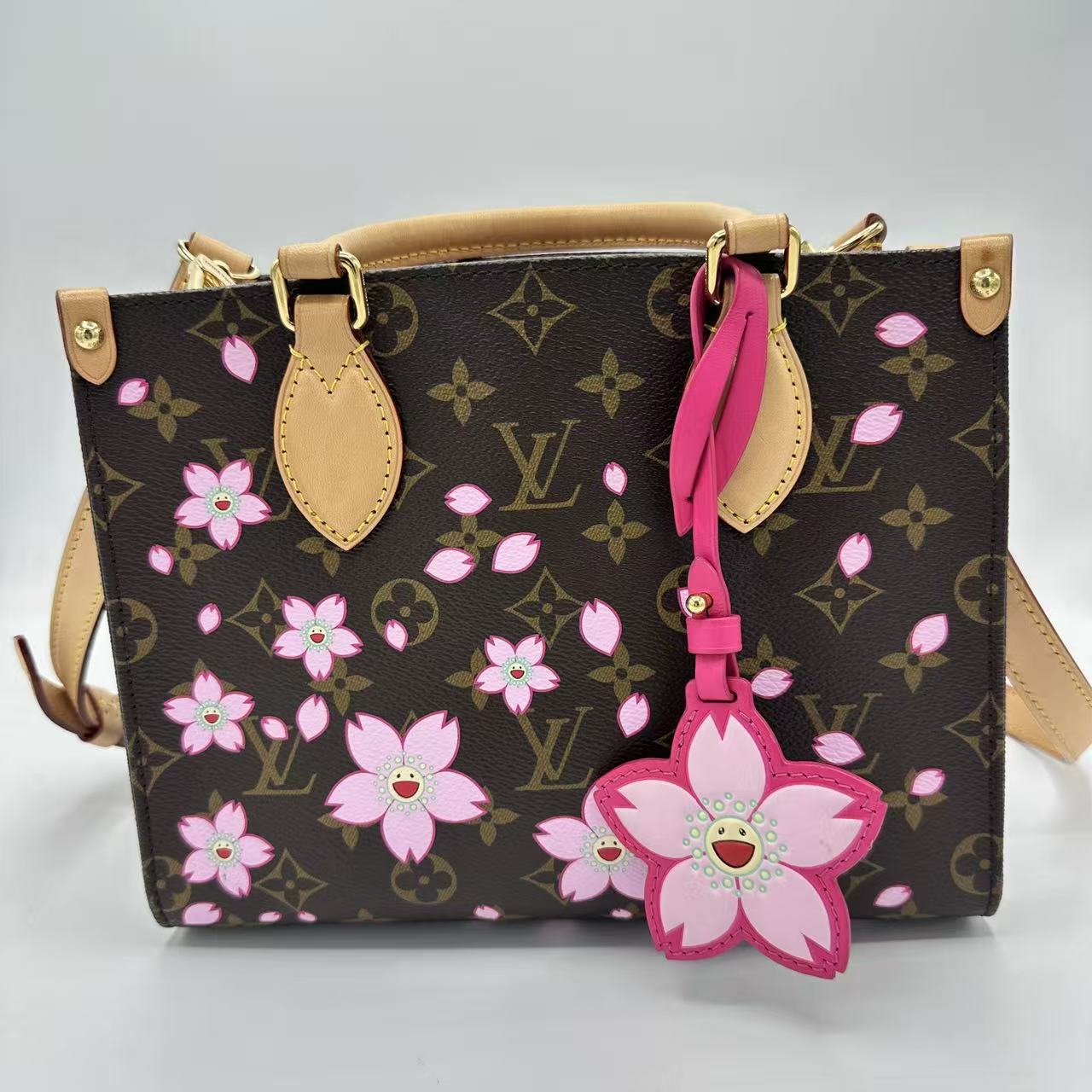 LV X TM Monogram Cherry Blossom Onthego PM Sakura Brown LDM-1701