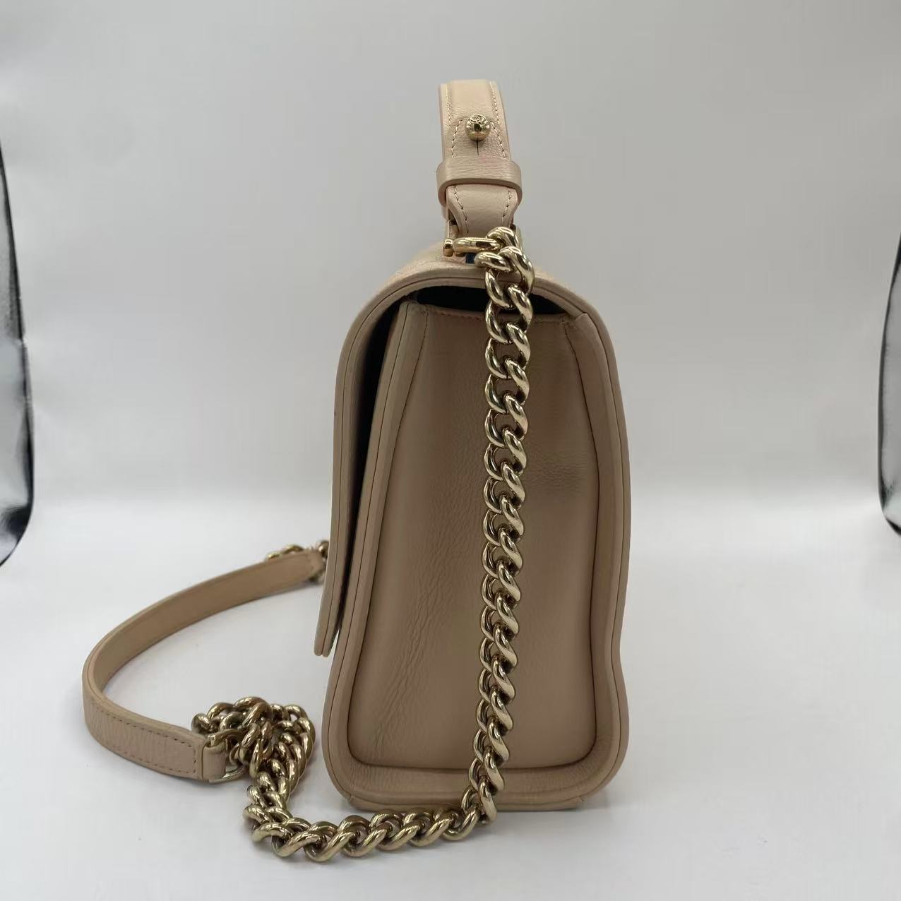 Label Click Flap Bag Quilted Calfskin Medium
