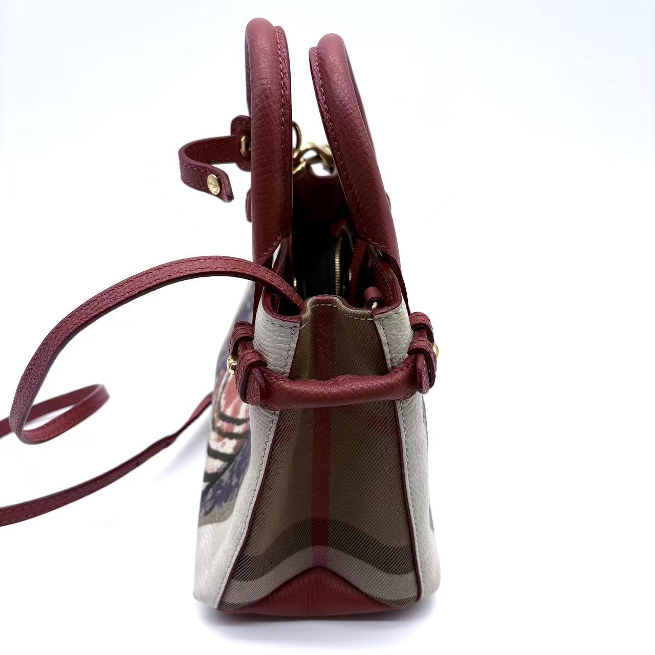 Multicolor Printed Leather Banner Tote