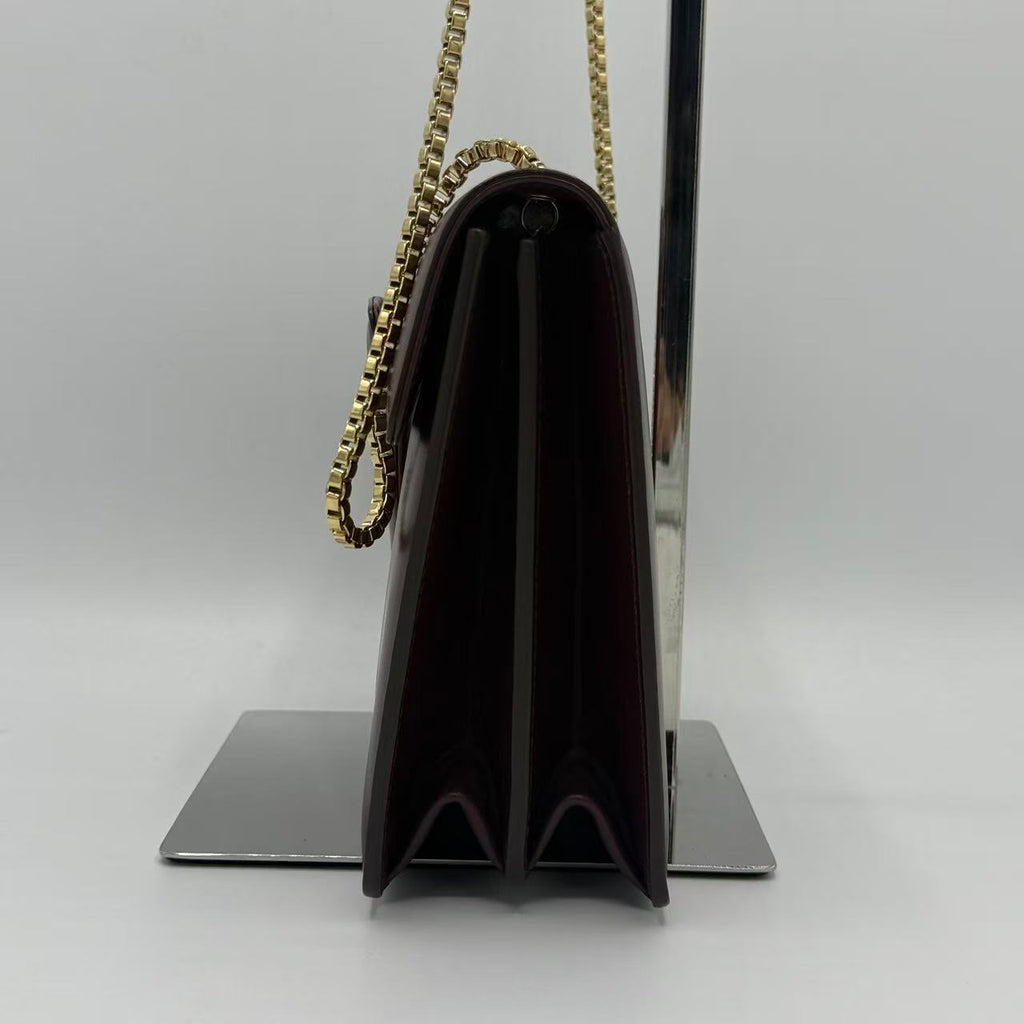 Calfskin Thalia Flap Shoulder Bag Wine