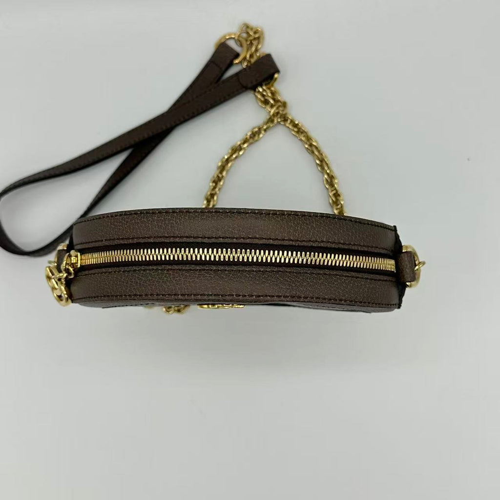 GG Supreme Monogram Web Mini Ophidia Round