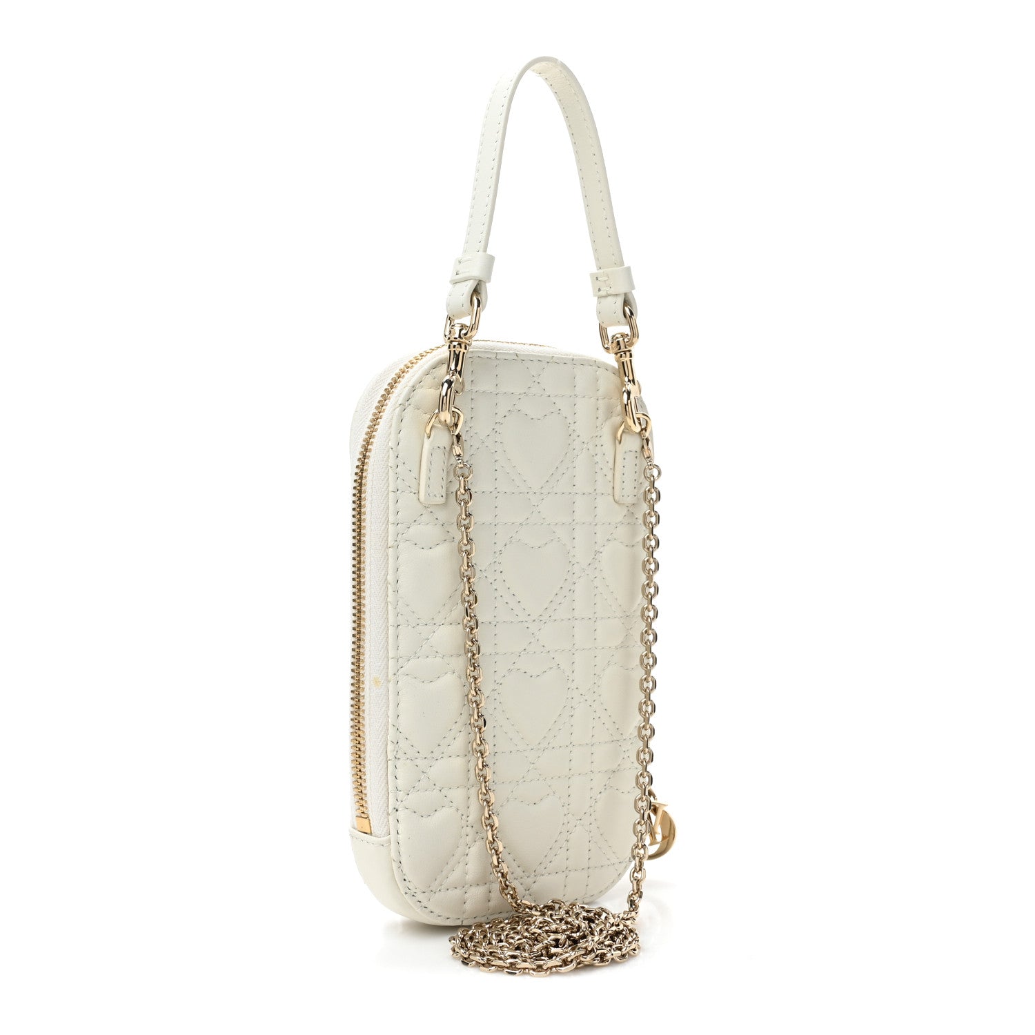 Lambskin Cannage Dioramour Lady Dior Phone Holder Latte twins