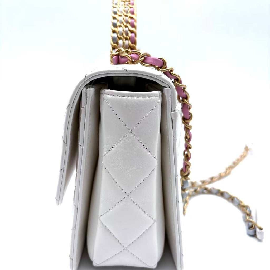 Top Handle Wallet on Chain Quilted Lambskin