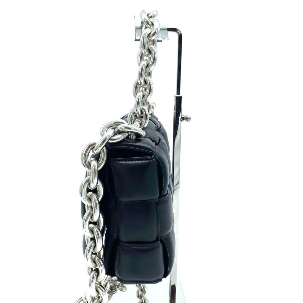 Cassette Chain Crossbody Bag Padded Maxi Intrecciato Leather