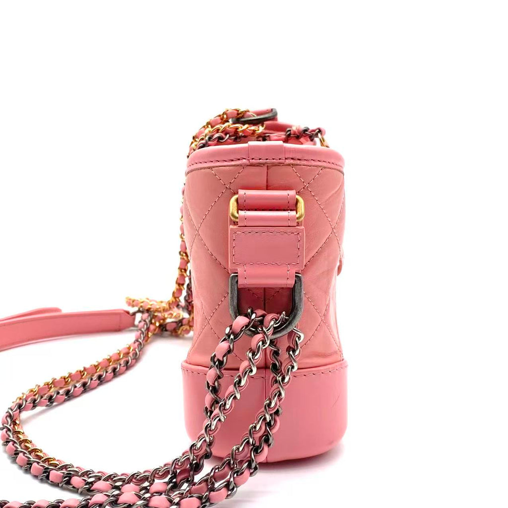 Gabrielle Hobo Quilted Aged Calfskin Small Pink