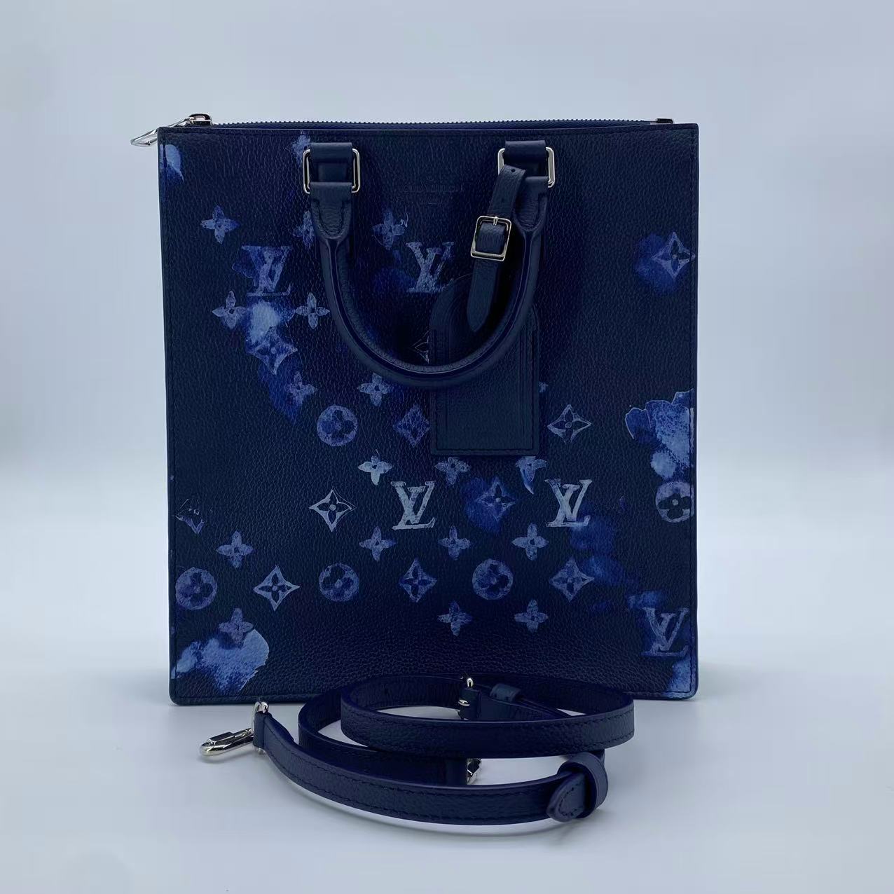 Sac Plat Zippe Bag Limited Edition Monogram Ink Watercolor Leather