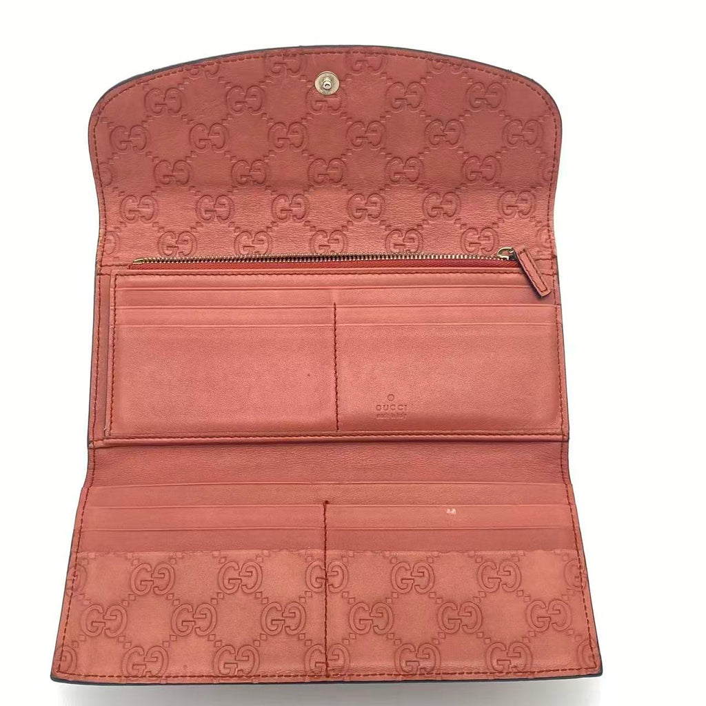 Guccissima Leather Wallet Trifold Long Card Purse