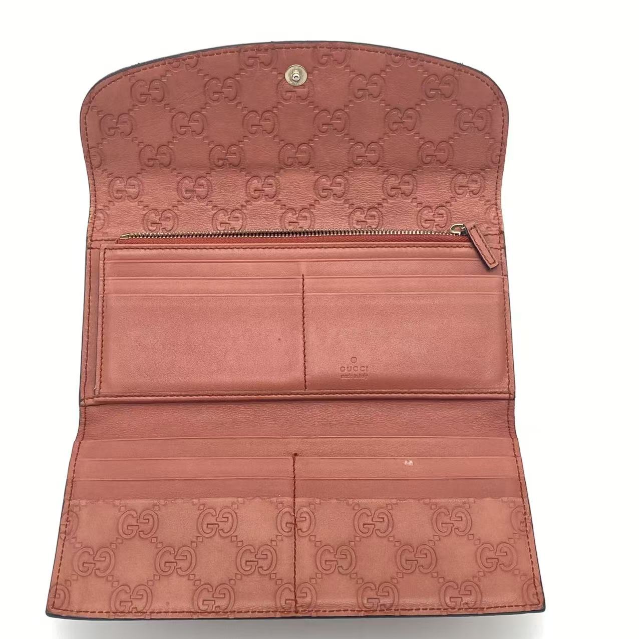 Guccissima Leather Wallet Trifold Long Card Purse