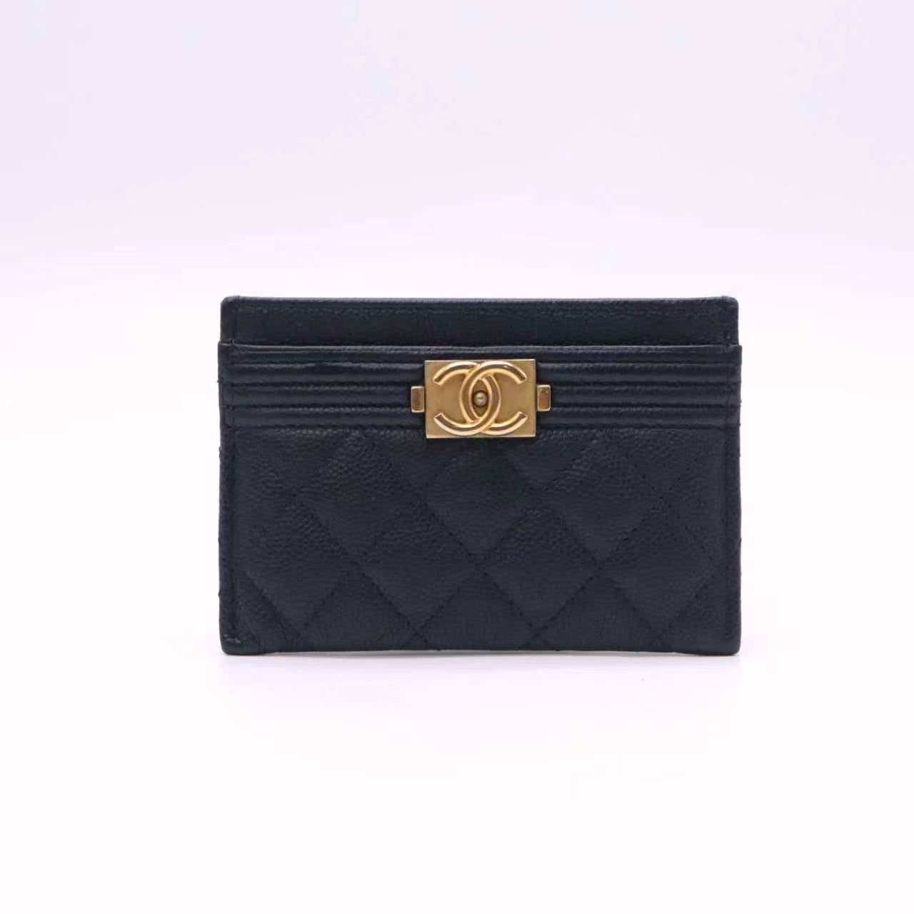 Chanel Boy Card Holder Quilted Caviar Twins LDZ1138